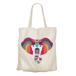 Tote Bag Recycled Cotton Elephant Mandala 36 x 40cm