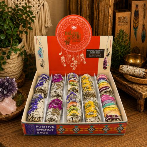 Native Soul Positive Energy Sage Display Unit With 10 pcs
