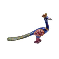 Blue Peacock Ornament Recycled Plastic 16 × 3.5 × 9cm