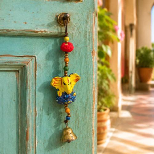 Ganesha Tota Bell Hanging Recycled Plastic