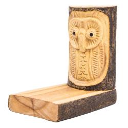 Hand-Carved Owl Bookends Jempinis Wood
