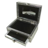 Aluminium jewellery/trinket box, Buddha, 17.5x12.5x8.5cm