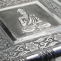 Aluminium jewellery/trinket box, Buddha, 28x21.5x7.5cm