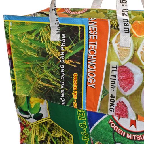 Storage Bag with zip made from recycled fertiliser bags, 50 x 45 cm