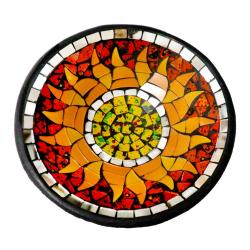 Bowl glass mosaic, sun design 30cm diameter