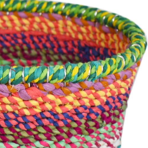 Oval basket recycled material, multicoloured 30 x 22cm
