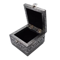 Jewellery box, aluminium Buddha design, 10x6x10cm