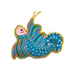  Hanging Decoration Embroidered Beaded Koi Carp