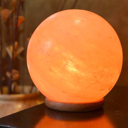 Himalayan salt sphere lamp approx 16x16cm