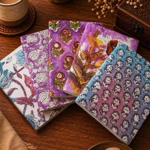 Handmade Block Print Notebook - Assorted Designs