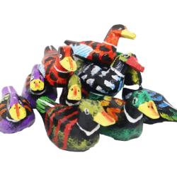 Set of 50 Ducks Wood Bright Colours Patterned Assorted