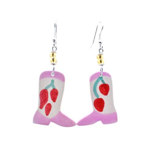 Earrings Kisii Stone Boots with Flowers