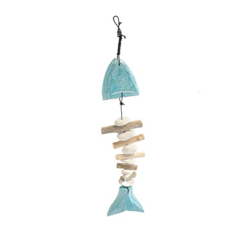 Hanging Fish Skeleton Albesia and Driftwood 8 x 2 x 45cm