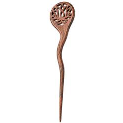 Hand-Carved Rosewood Lotus Hair Pin