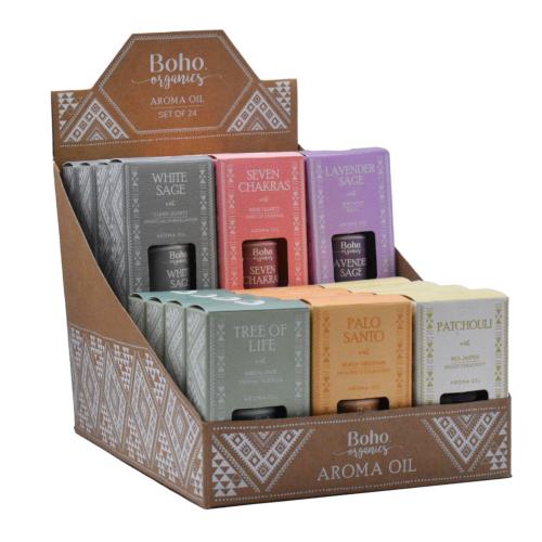 Boho Organics Aroma Oil, x 24 with display stand