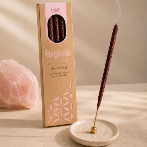 Smudge Incense Organic Goodness Love Rose & Oud x6