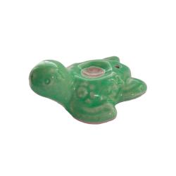 Incense Holder Ceramic Turtle Green