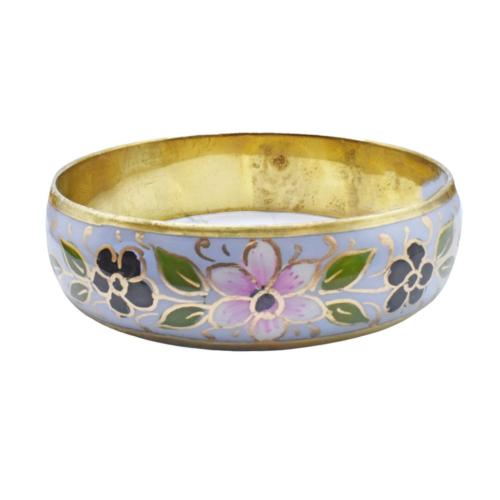 Bangle Floral Pink and Black on Blue Grey