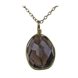 Pendant single stone smokey quartz