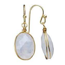 Earrings single drop moonstone