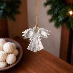 Hanging Snowflake Decoration Albesia Wood 8.5 x 8.5cm