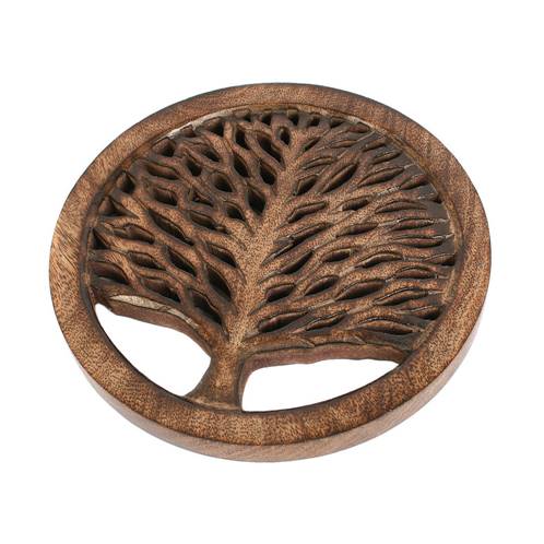 Trivet tree of life mango wood