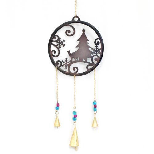 Metal Chime Christmas Scene