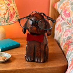 Glasses / Spectacle Stand Mango Wood Dog