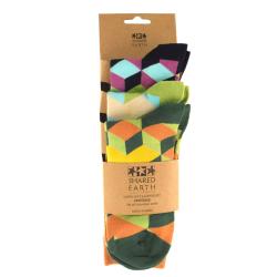 3 pairs of bamboo socks, cubes (3 colourways), Shoe size: UK 3-7, Euro 36-41