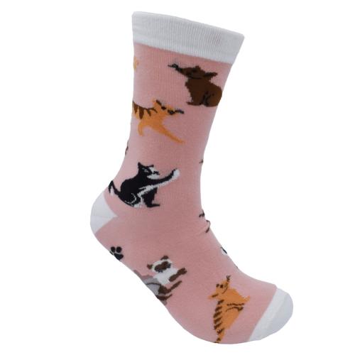 Bamboo Socks Cats Shoe Size UK 3-7 Womens Fair Trade Eco