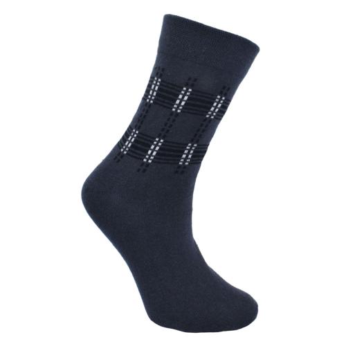 Socks Recycled Cotton / Polyester Squares Dark Grey Shoe Size UK 7-11 Mens