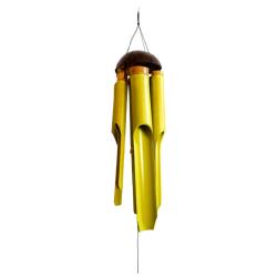 Bamboo windchime with coconut top lime green 48/110cm