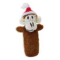 Finger puppet, monkey with Christmas hat