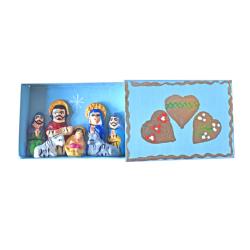 Mini Traditional Ceramic Matchbox Nativity Hearts