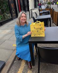 Jute shopping bag, yellow Save Our Bees