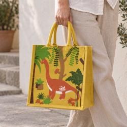 Jute shopping bag, Brontosaurus 30x30cm