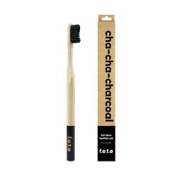 Charcoal medium bristle adult's toothbrush made from eco-friendly Bamboo