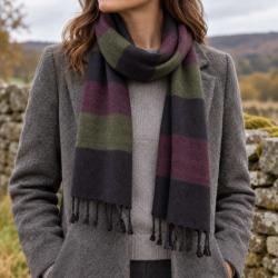 Scarf stripes, mixed textiles,150 x 32cm, assorted colours