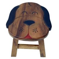 Child's wooden stool - dog