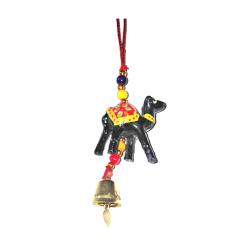 Camel Hanging with Bell Recycled Plastic Black Red