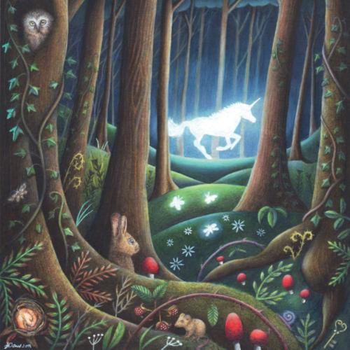 Greetings card "Forest Glow" 16x16cm