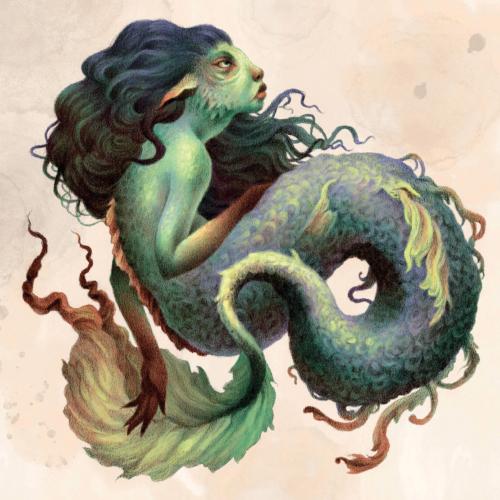 Greetings Card, Mermaid Folklore, 16x16cm