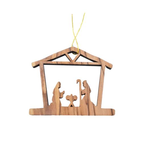 Hanging Christmas Decoration Olive Wood Nativity