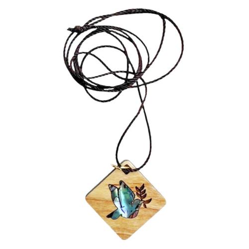Pendant Olive Wood Dove with Mother of Pearl 6 x 10cm