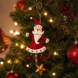 Hanging Decoration, Santa Metal 10x25cm