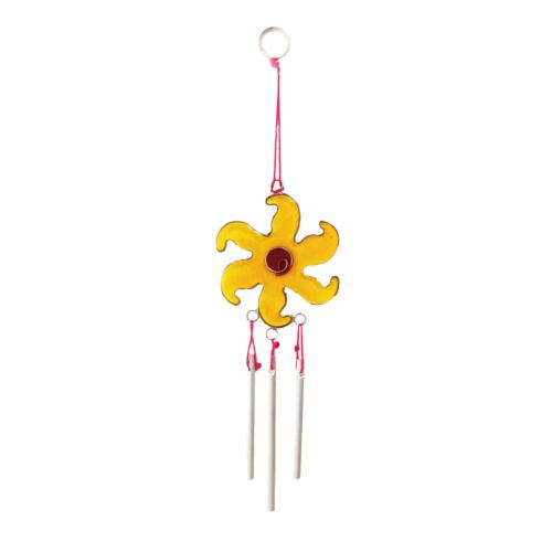 Suncatcher Yellow Flower with Chimes 6 x 20cm