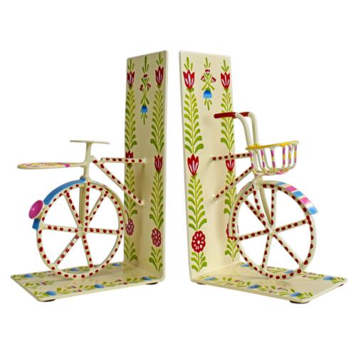 Bookends metal, bicycle, 21 x 18.5 x 6.5cm