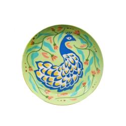 Trinket Dish / Tray Metal Peacock 9.5cm diameter