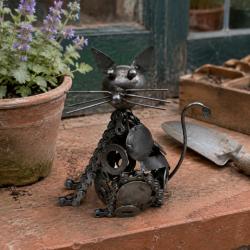 Recycled Metal Cat Ornament