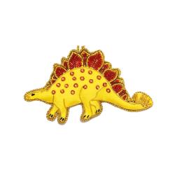 Hanging Decoration Embroidered Stegosaurus Yellow